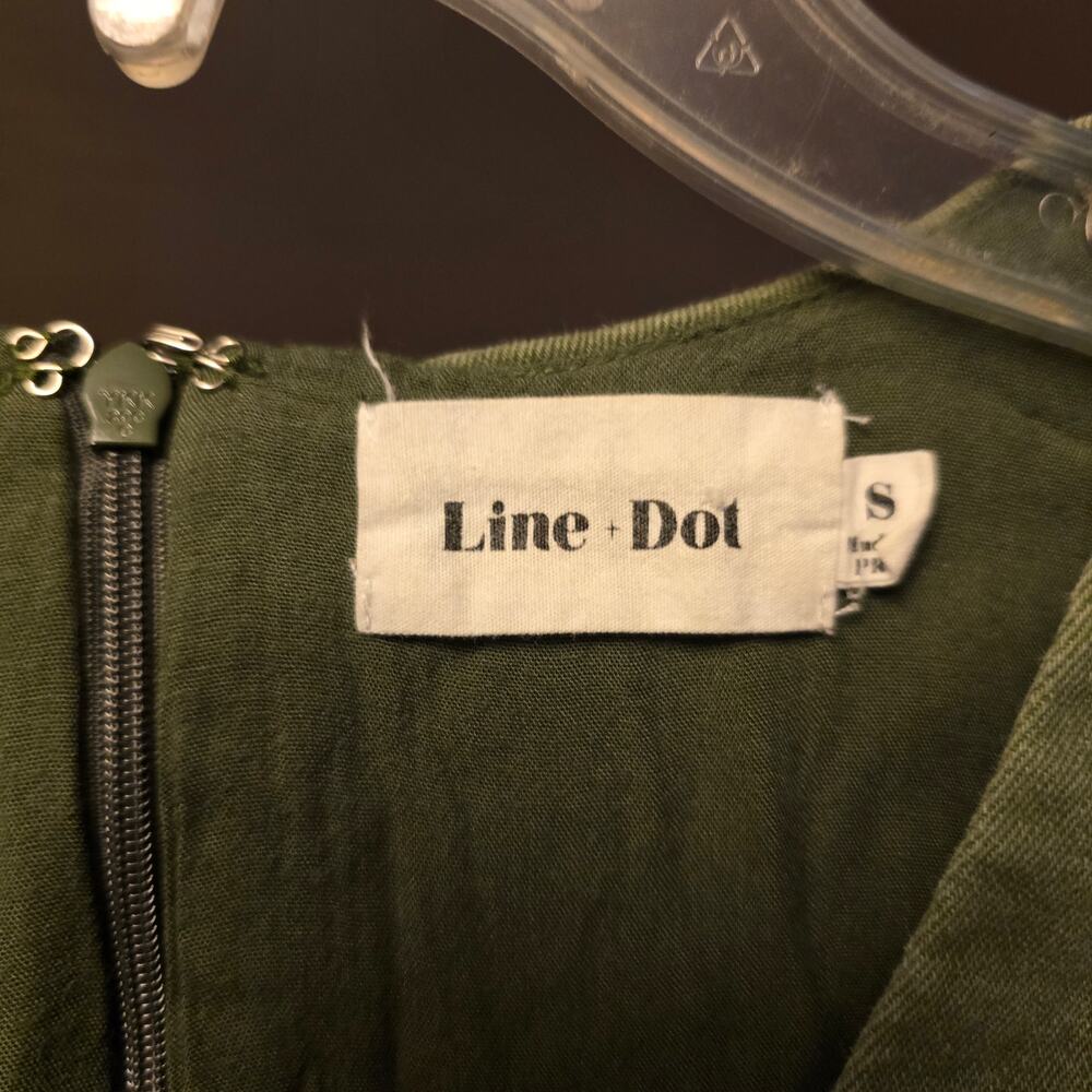 Line & Dot Bethany green denim v neck jumpsuit size small - Picture 4 of 5